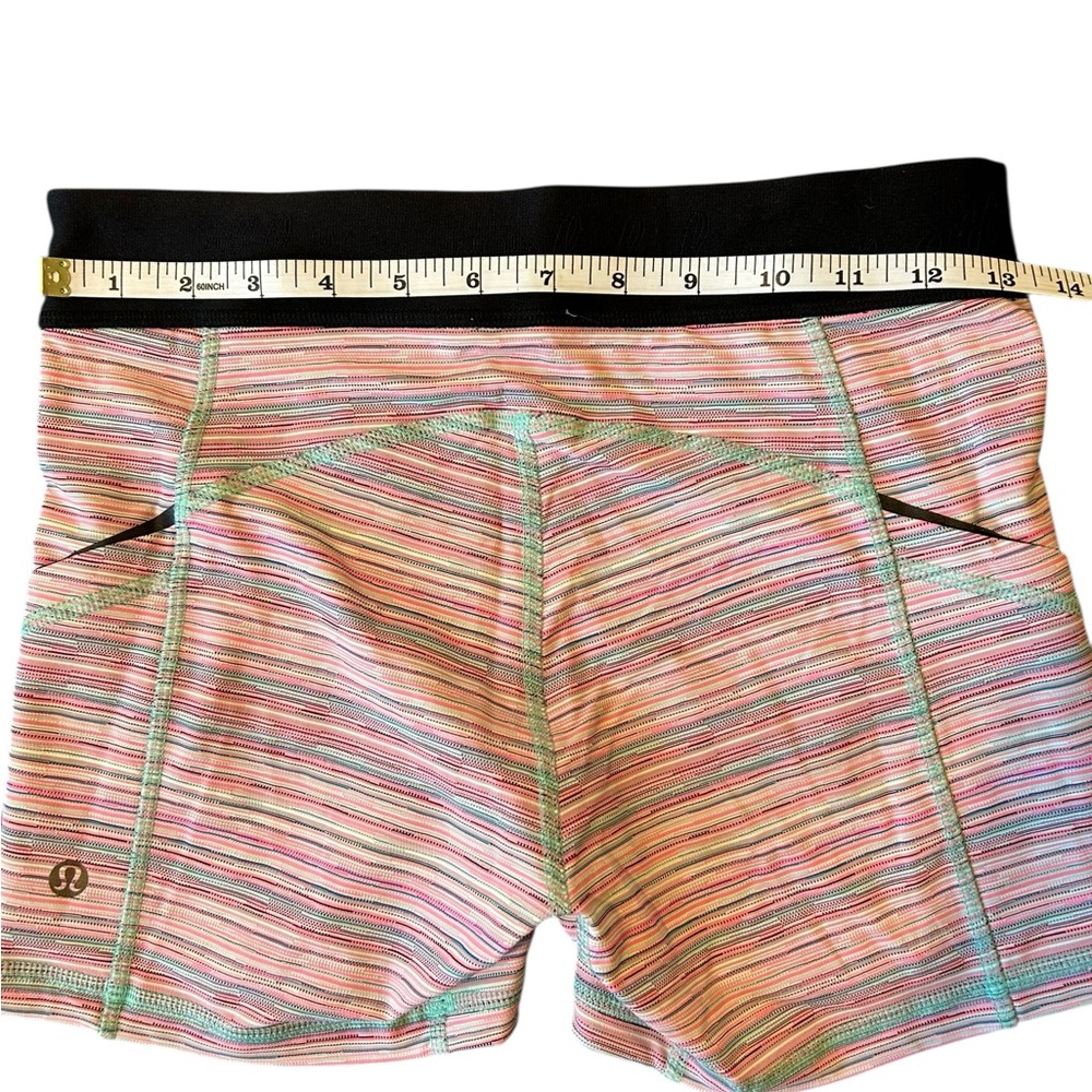 Lululemon What The Sport Short Pink Blue Stripe 6 - Picture 10 of 13